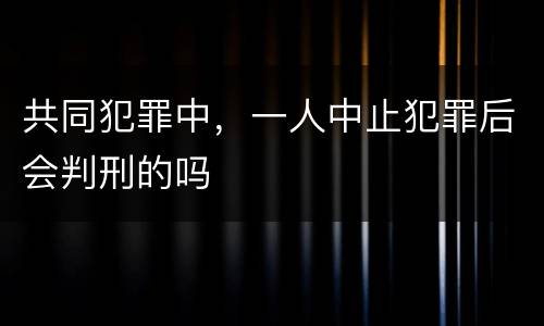 共同犯罪中，一人中止犯罪后会判刑的吗