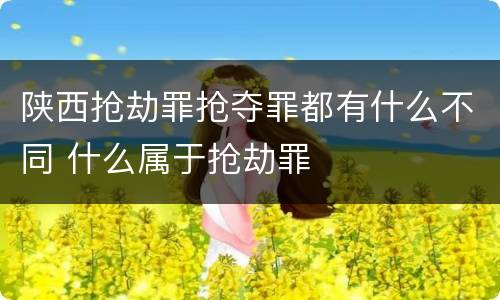 陕西抢劫罪抢夺罪都有什么不同 什么属于抢劫罪