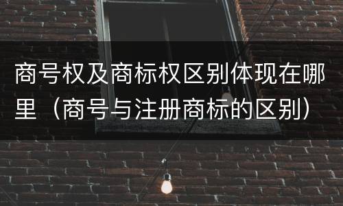 商号权及商标权区别体现在哪里（商号与注册商标的区别）