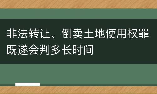 非法转让、倒卖土地使用权罪既遂会判多长时间