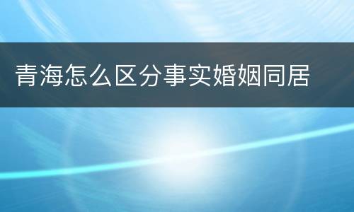 青海怎么区分事实婚姻同居