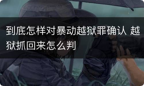 到底怎样对暴动越狱罪确认 越狱抓回来怎么判