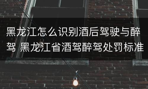 黑龙江怎么识别酒后驾驶与醉驾 黑龙江省酒驾醉驾处罚标准