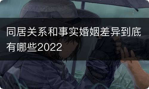 同居关系和事实婚姻差异到底有哪些2022