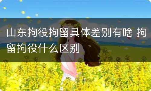 山东拘役拘留具体差别有啥 拘留拘役什么区别