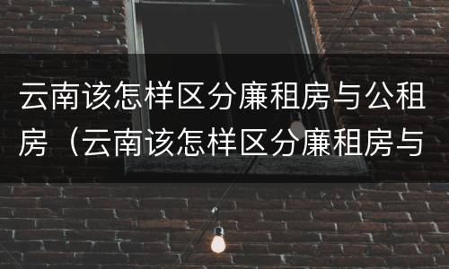 云南该怎样区分廉租房与公租房（云南该怎样区分廉租房与公租房的区别）