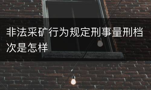 非法采矿行为规定刑事量刑档次是怎样
