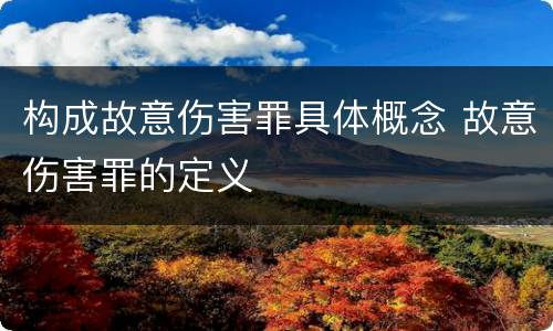 构成故意伤害罪具体概念 故意伤害罪的定义