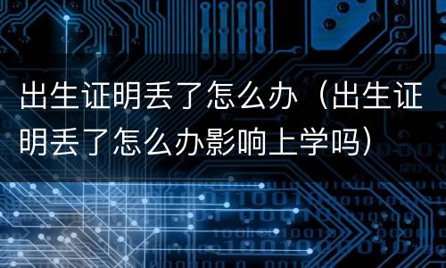出生证明丢了怎么办（出生证明丢了怎么办影响上学吗）