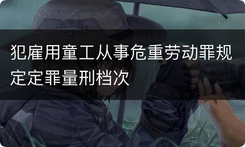 犯雇用童工从事危重劳动罪规定定罪量刑档次