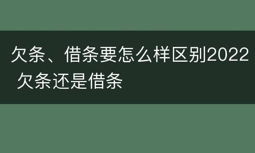 欠条、借条要怎么样区别2022 欠条还是借条