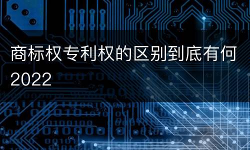 商标权专利权的区别到底有何2022