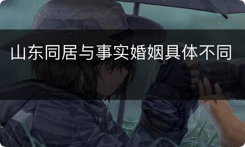 山东同居与事实婚姻具体不同