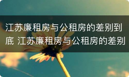 江苏廉租房与公租房的差别到底 江苏廉租房与公租房的差别到底有多大