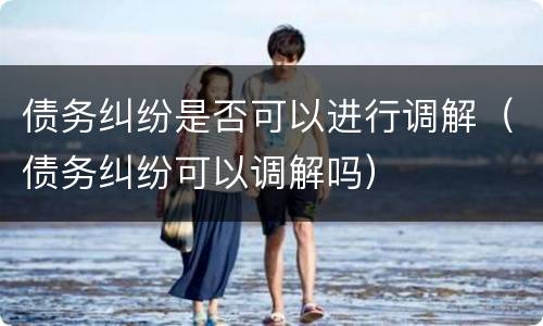 债务纠纷是否可以进行调解（债务纠纷可以调解吗）