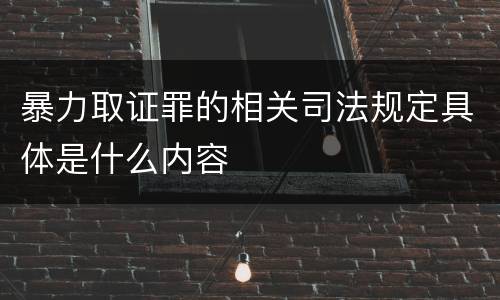 暴力取证罪的相关司法规定具体是什么内容