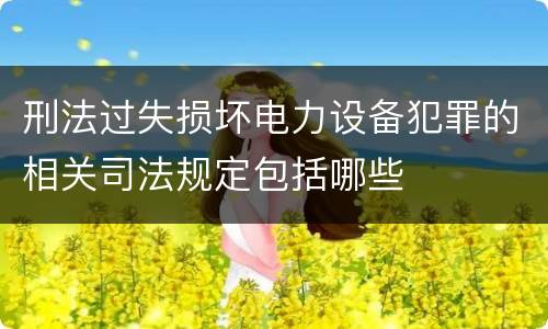 刑法过失损坏电力设备犯罪的相关司法规定包括哪些