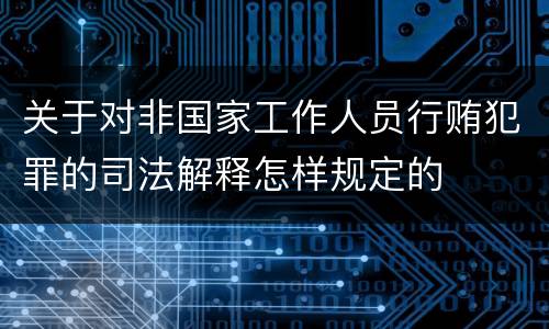 关于对非国家工作人员行贿犯罪的司法解释怎样规定的
