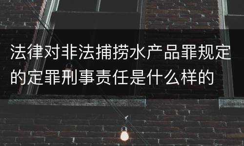 法律对非法捕捞水产品罪规定的定罪刑事责任是什么样的