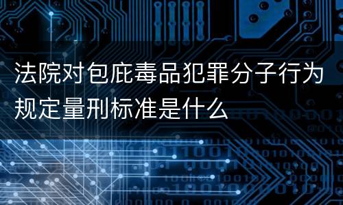 法院对包庇毒品犯罪分子行为规定量刑标准是什么