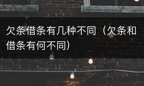欠条借条有几种不同（欠条和借条有何不同）