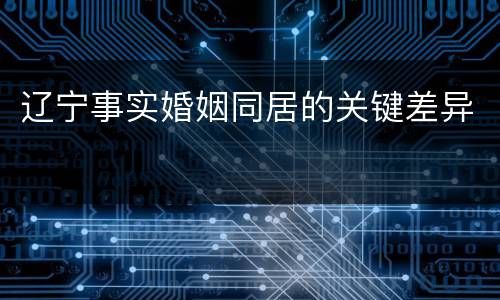 辽宁事实婚姻同居的关键差异