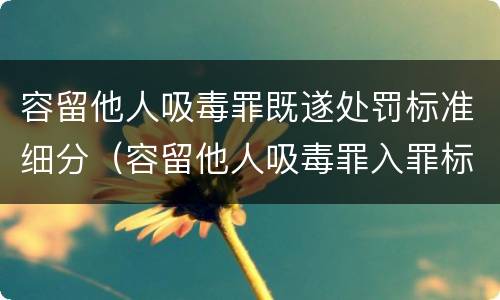 容留他人吸毒罪既遂处罚标准细分（容留他人吸毒罪入罪标准）