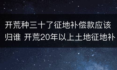 开荒种三十了征地补偿款应该归谁 开荒20年以上土地征地补偿款归谁
