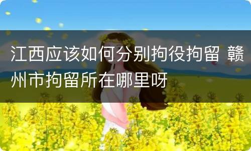 江西应该如何分别拘役拘留 赣州市拘留所在哪里呀