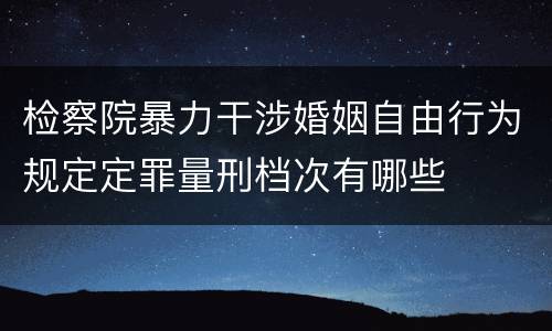 检察院暴力干涉婚姻自由行为规定定罪量刑档次有哪些