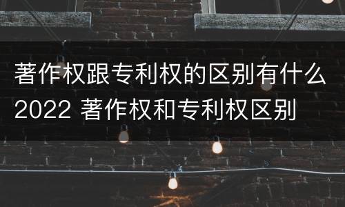 著作权跟专利权的区别有什么2022 著作权和专利权区别