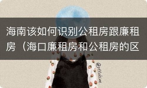 海南该如何识别公租房跟廉租房（海口廉租房和公租房的区别）