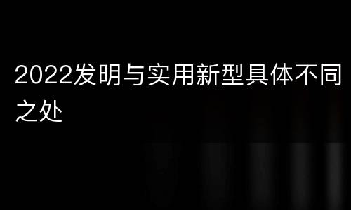 2022发明与实用新型具体不同之处