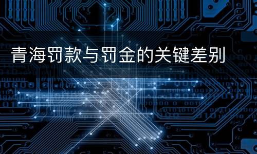 青海罚款与罚金的关键差别