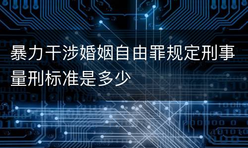 暴力干涉婚姻自由罪规定刑事量刑标准是多少
