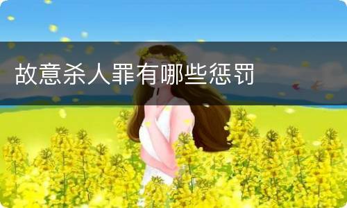 故意杀人罪有哪些惩罚