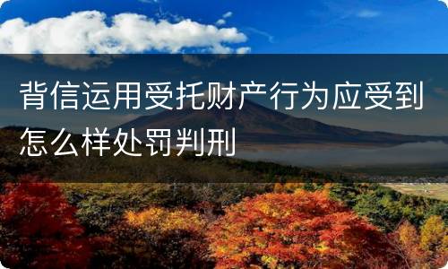 背信运用受托财产行为应受到怎么样处罚判刑