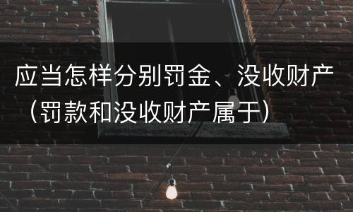 应当怎样分别罚金、没收财产（罚款和没收财产属于）