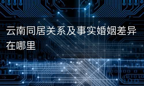 云南同居关系及事实婚姻差异在哪里