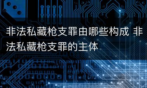 非法私藏枪支罪由哪些构成 非法私藏枪支罪的主体