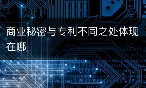 商业秘密与专利不同之处体现在哪