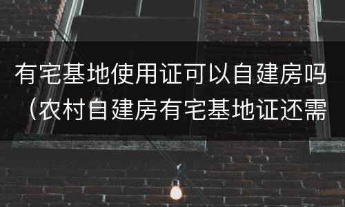 有宅基地使用证可以自建房吗（农村自建房有宅基地证还需要办理房产证吗?）