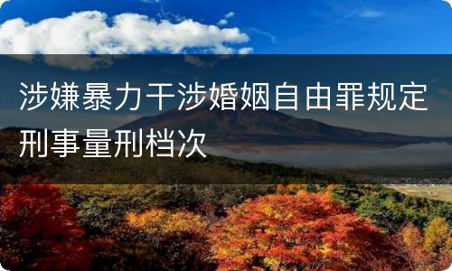 涉嫌暴力干涉婚姻自由罪规定刑事量刑档次