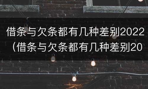 借条与欠条都有几种差别2022（借条与欠条都有几种差别2022怎么写）