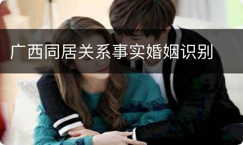 广西同居关系事实婚姻识别