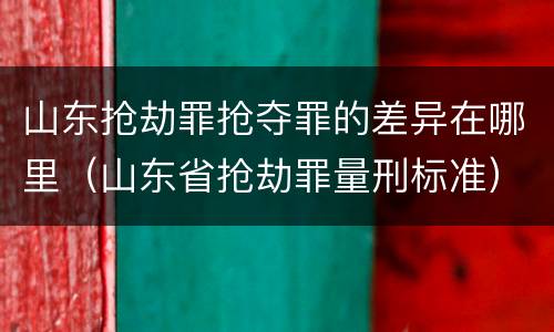 山东抢劫罪抢夺罪的差异在哪里（山东省抢劫罪量刑标准）