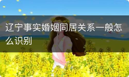 辽宁事实婚姻同居关系一般怎么识别