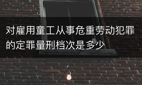 对雇用童工从事危重劳动犯罪的定罪量刑档次是多少