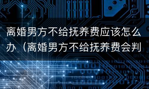 离婚男方不给抚养费应该怎么办（离婚男方不给抚养费会判刑吗）