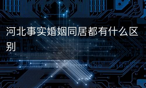 河北事实婚姻同居都有什么区别